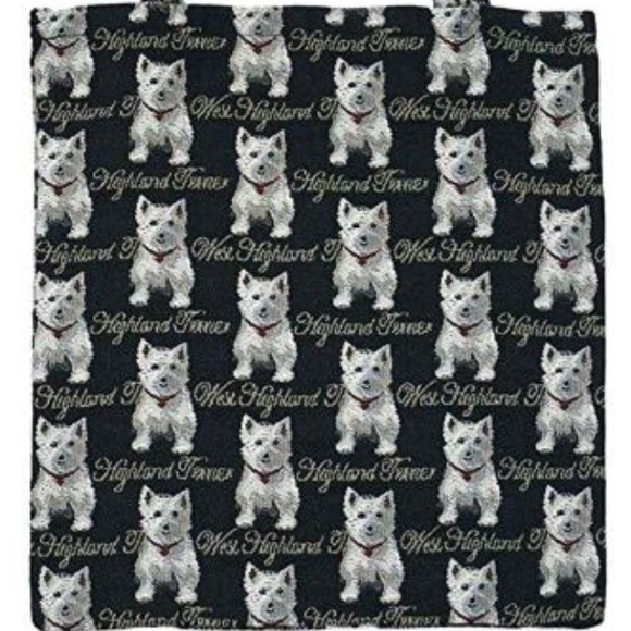 Dog Westie Tapestry Reusable Grocery Eco Tote NEW - Picture 3 of 4